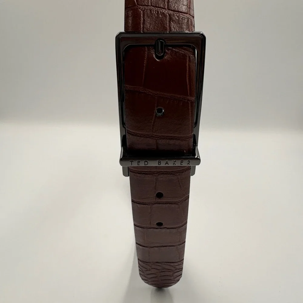 Ted Baker‎ London Mens Alligator Embossed Leather Belt Made in Italy 30 76cm